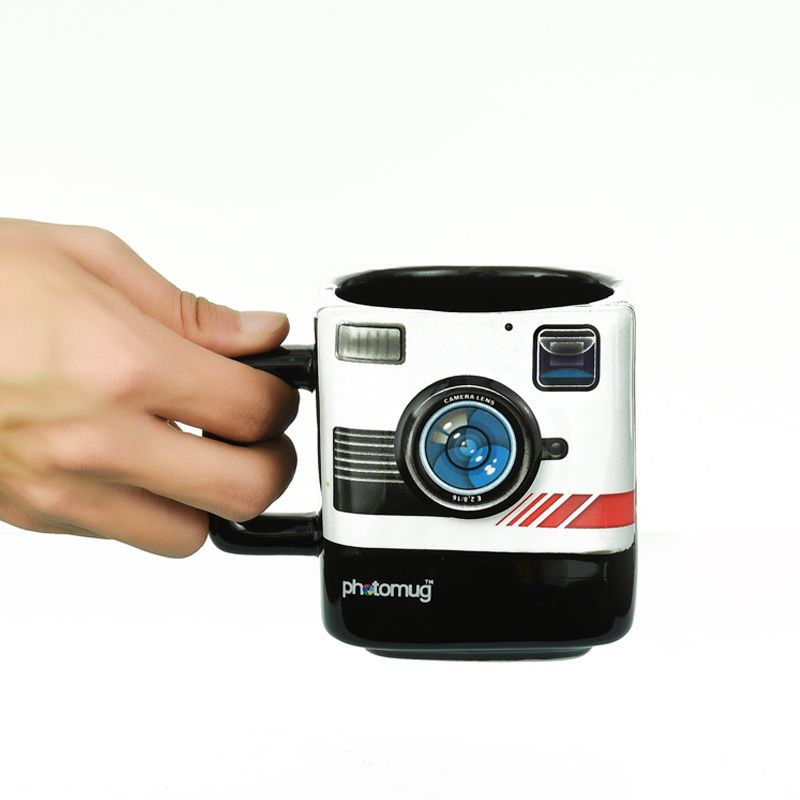 Creative Camera Pottery Porcelain Mug Personality Camera Lens Mug Camera Bone China Mug Specification drawing