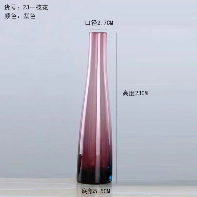 Direct sales and wholesale of small-mouthed one-branch flower, fresh and colorful glass vase, tabletop, table flower arrangement and decorative ornaments from the manufacturer Item Picture