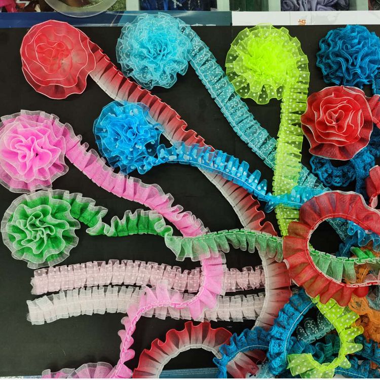 Polyester Sand Belt Printing Lace All Kinds Of Cloth Crease Flower Products Manufacturers Direct Sales undefined