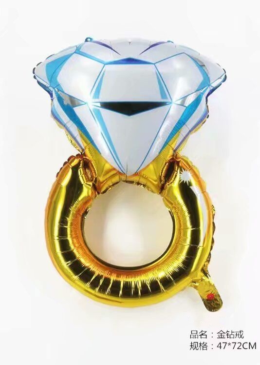 Aluminum foil gold diamond ring balloon thumbnail