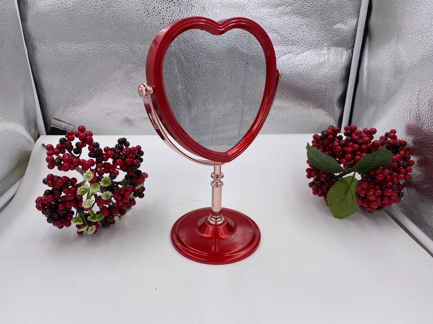 Makeup mirror table type women's net red beauty makeup touch light small mirror desktop portable dressing mirror thumbnail