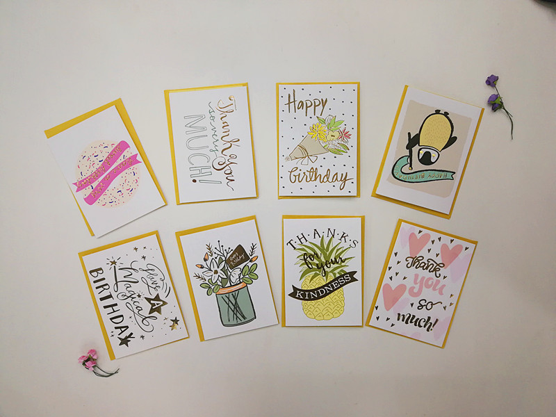 义乌好货 小清新祝福卡烫金送礼生日卡祝福卡万用卡详情图4