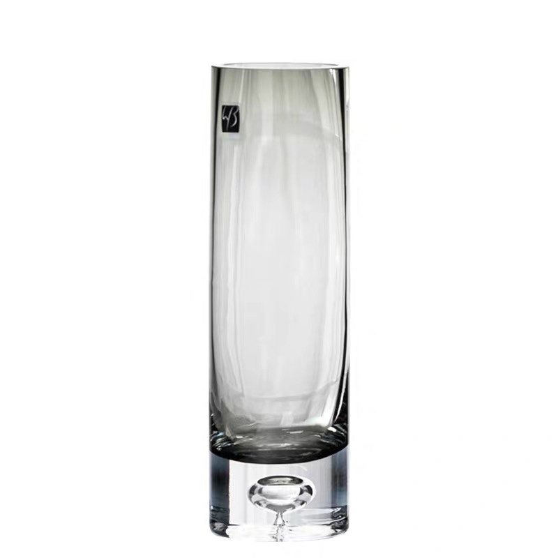 Modern and simple straight-bottomed bubble transparent glass vases, thickened flower arrangements, hydroponic flower vases, decorative table ornaments, factory direct sales and wholesale Item Picture