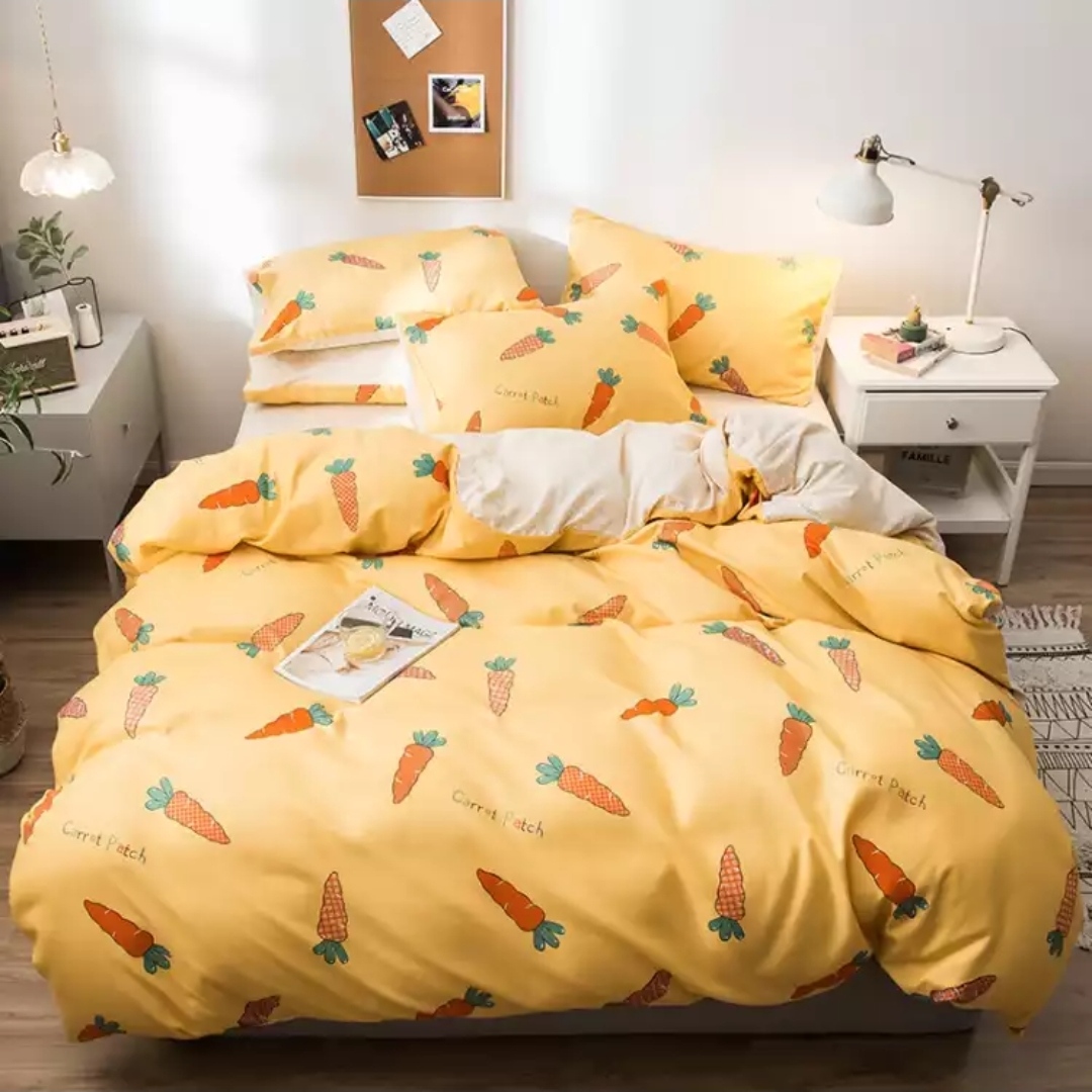 Free Cotton 4-Piece Set Pure Cotton Supplies Quilt Cover Bed Sheet Pillowcase A Green