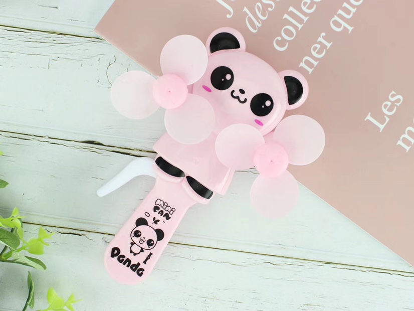 Hot-selling small-sized panda double-head hand pressure fans are selling well at street stalls undefined