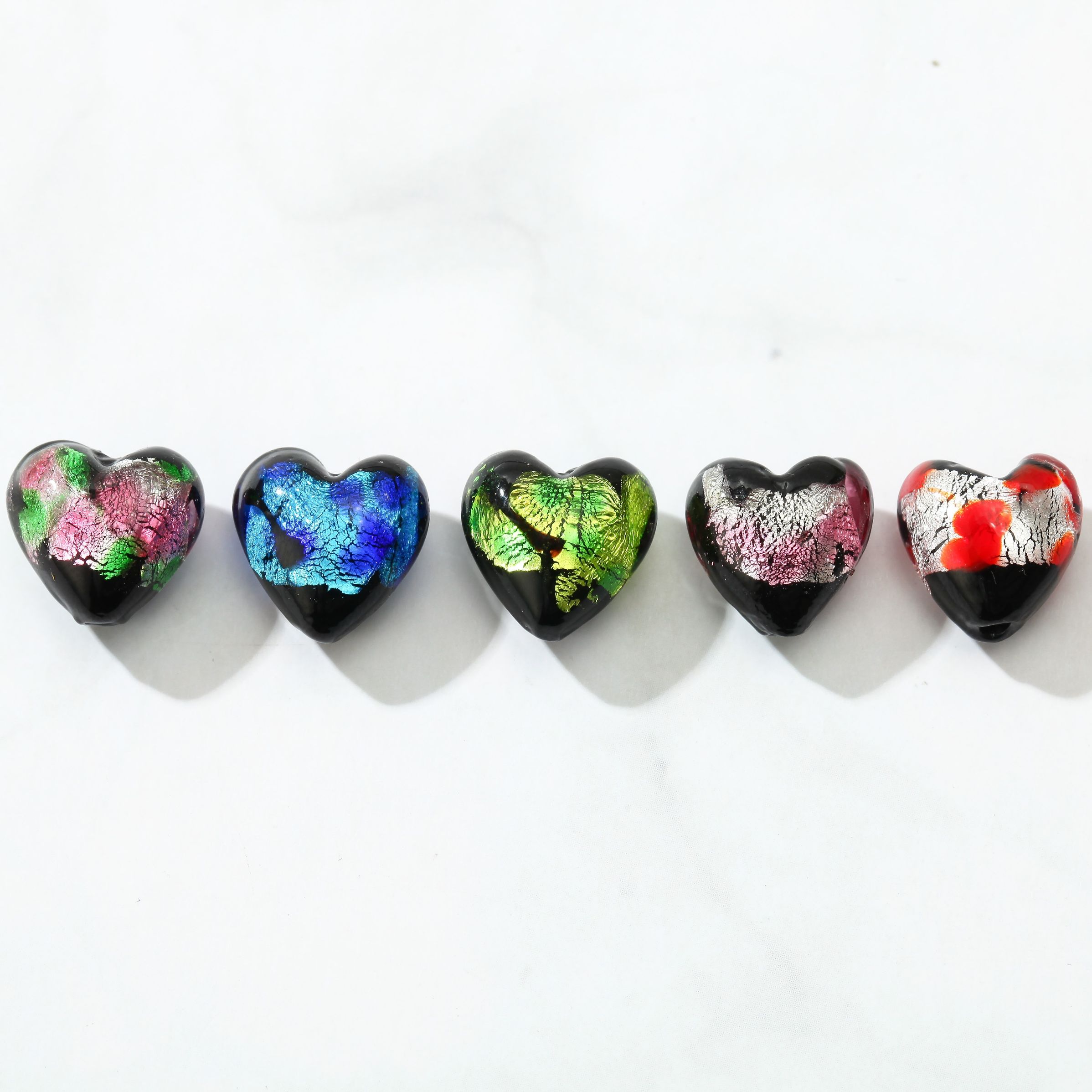 Lámina de color de corazón ojal 10/12MM corazón de melocotón estilo japonés puntos de color ojal perlas soltadas DIY accesorios Specification image