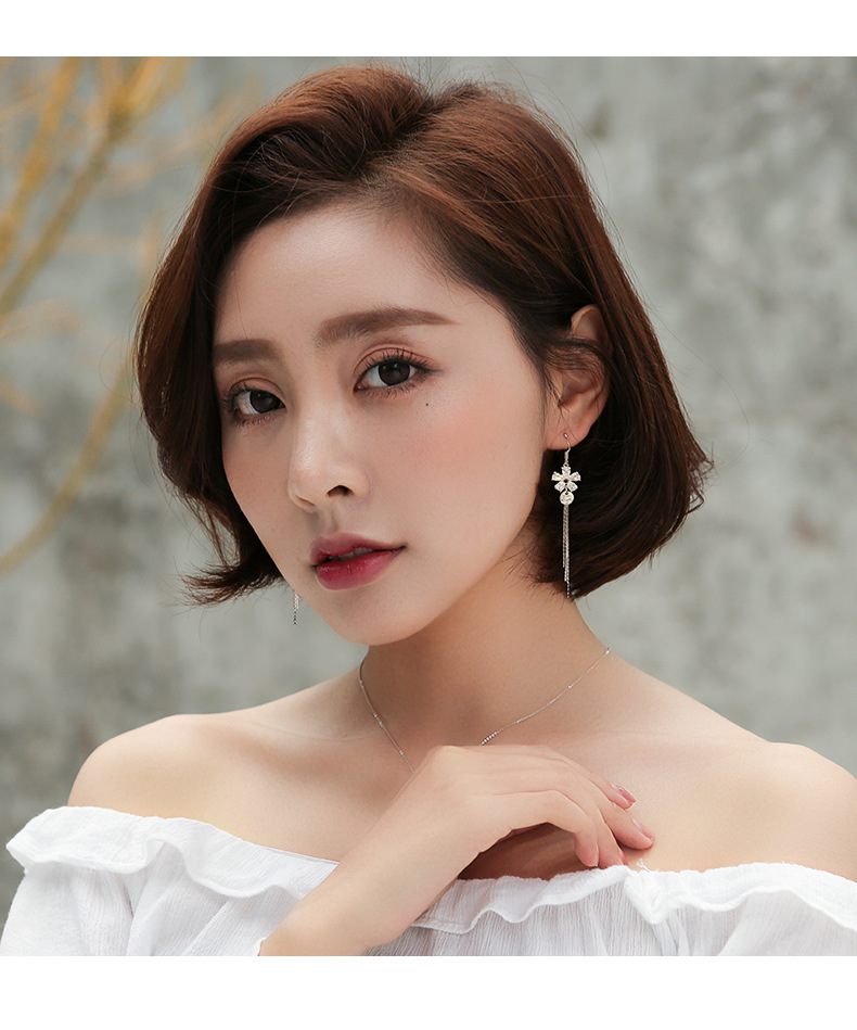 S925银针长款气质流苏时尚韩版大脸显瘦耳饰简约女耳环厂家直销详情图6