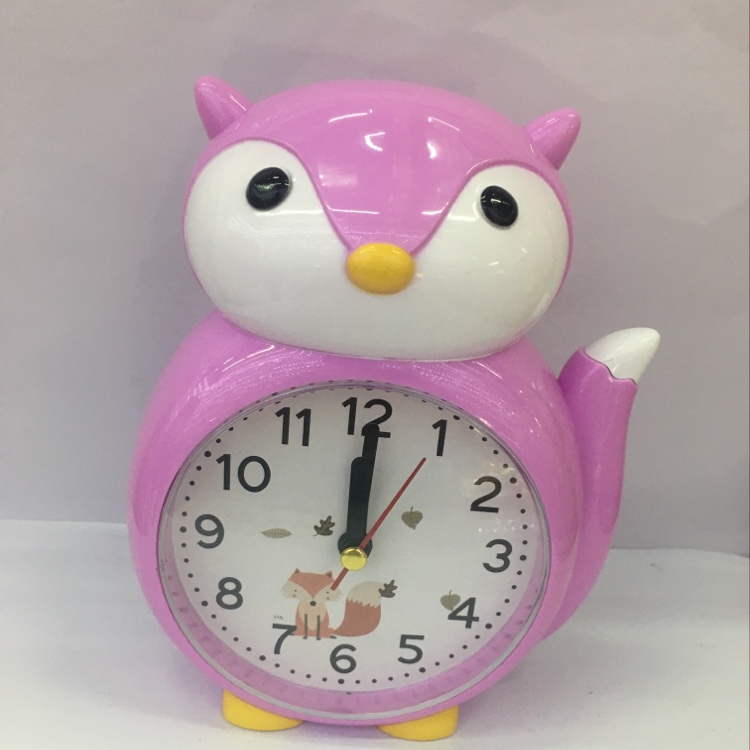 Children's fashionable and cute clock, student bedside alarm clock, creative gift, little fox table clock