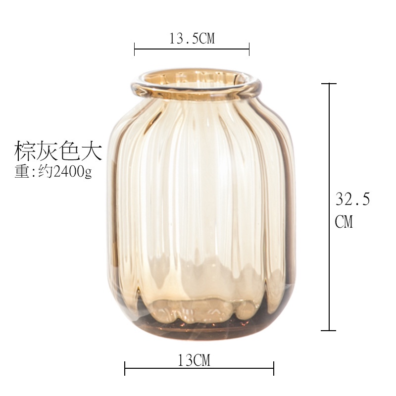 Direct sales and wholesale of Nordic minimalist style open-edged vertical striped glass vases for living room model room flower arrangement decoration Application Scenario