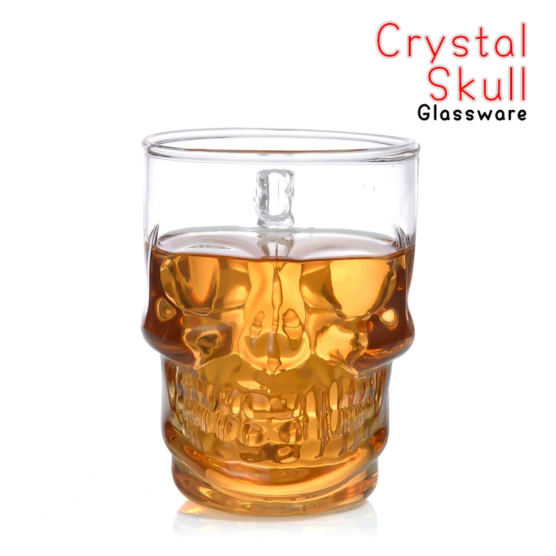 Large skull wine bottle glass, large crystal skull glass, creative skull handle beer glass detail image 5