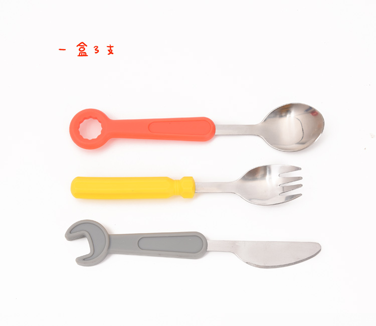工具刀叉勺三件套 扳手螺丝刀造型餐具 创意工具造型餐具详情图7