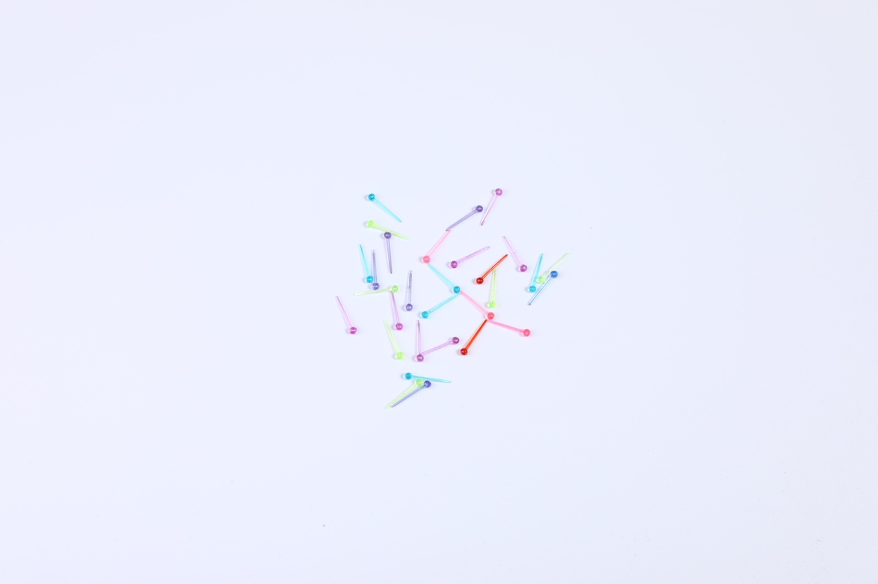 Ear stud for ear care and anti-allergy, matchstick ear rod, plastic ear stud, round head, Doudou Bilong -57 undefined