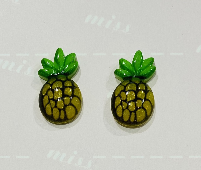 Small pineapple gold powder -DIY resin patch cute shoe flowers, mobile phone shell accessories, buttons, hats, clothing accessories, stationery patches, accessories thumbnail
