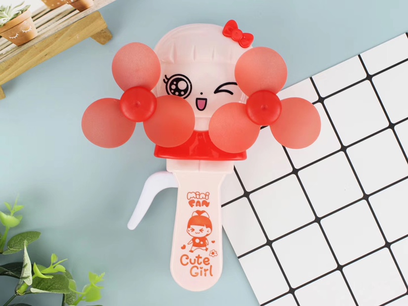 Hot-selling small-sized double-headed cute girl double-headed hand pressure fan, hand-held hand pressure fan is selling well at the street stall undefined