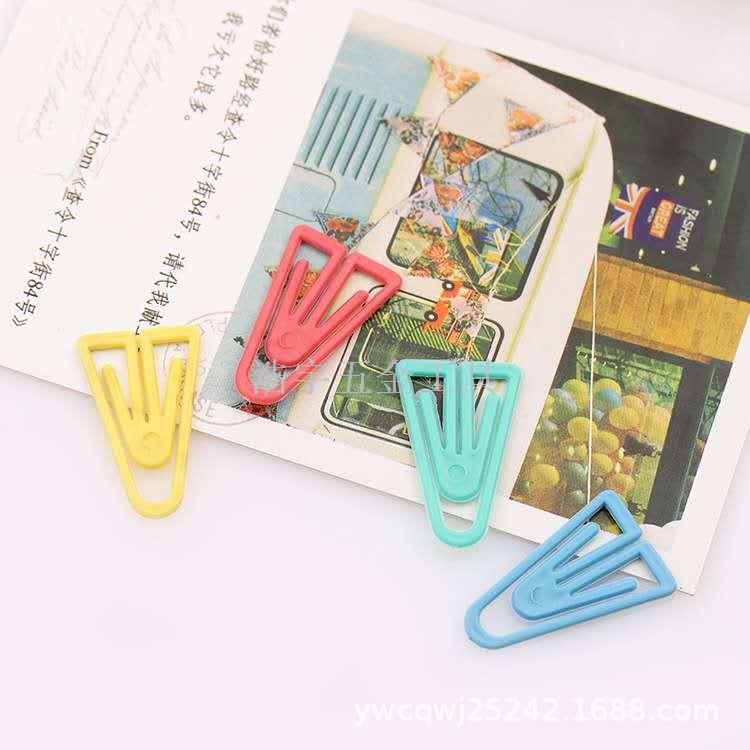 塑料回形针回形片箭头回形针彩色创意回形针书签DIY双泡包装细节图