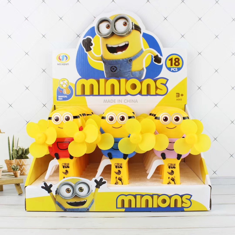 The small double-headed minions hand pressure fans and handheld mini fans are selling well at street stalls