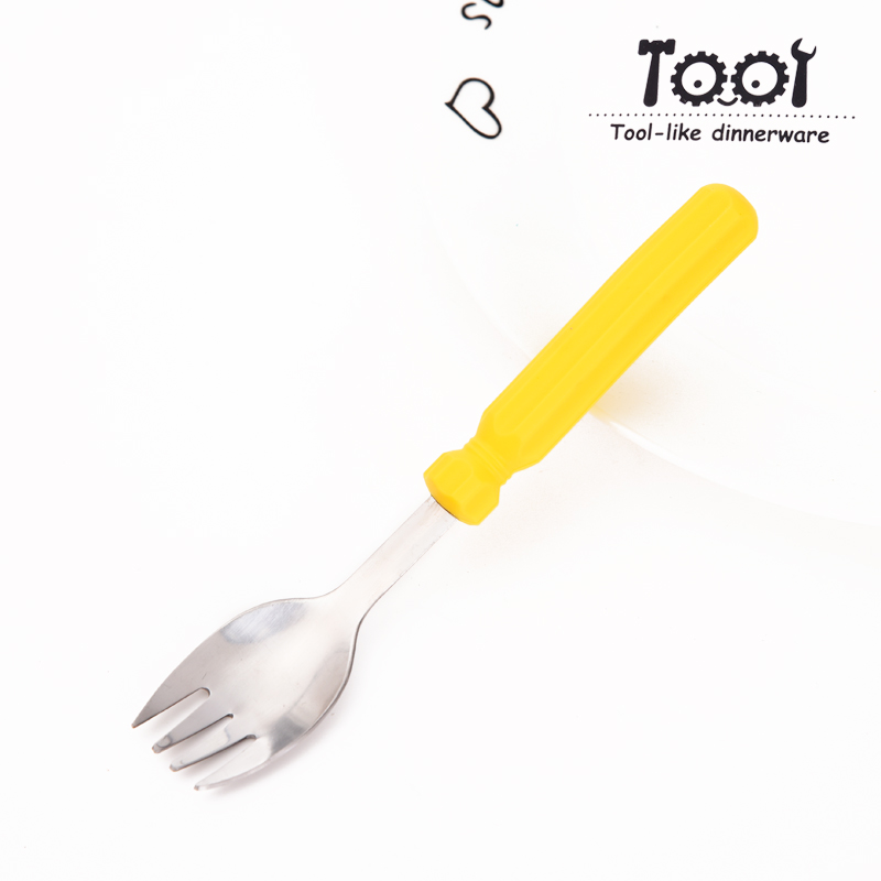 工具刀叉勺三件套 扳手螺丝刀造型餐具 创意工具造型餐具详情图3