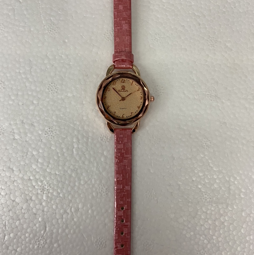 Trendy and fashionable digital women's leather strap watch