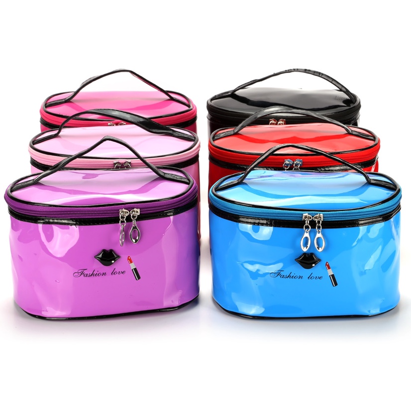 PU Mirror paint makeup bag Makeup bag Wash bag Hand bag Lip bag Pure cylinder bag