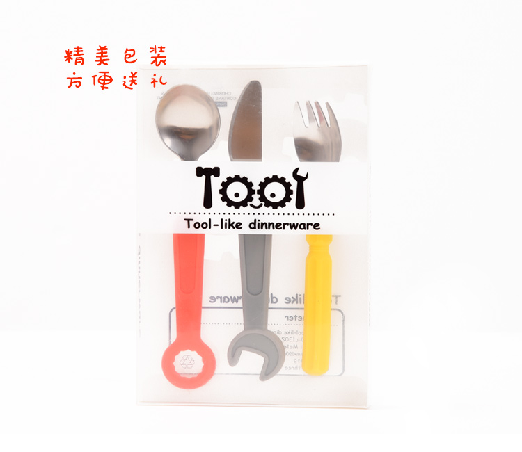 工具刀叉勺三件套 扳手螺丝刀造型餐具 创意工具造型餐具详情图8