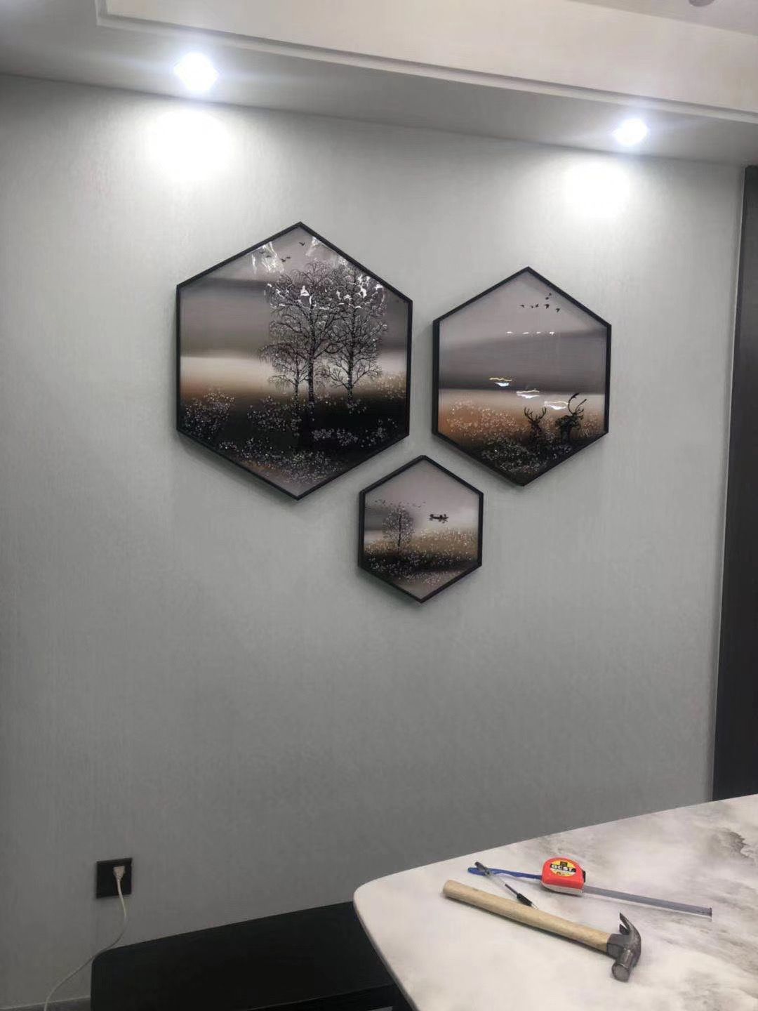 画亿装饰画餐厅画 组合装饰画不规则组合画 餐厅挂画白底实物图
