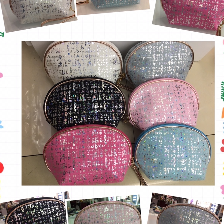 千鸟格半圆化妆包旅行收纳品女大容量防水高级