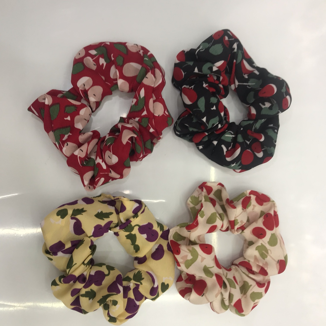 Cherry ring, cute fabric hair tie, hair band, leather band, tulle, elegant high-elasticity updo, simple basic hair tie, hair band, hair tie, hair accessory, hair accessory