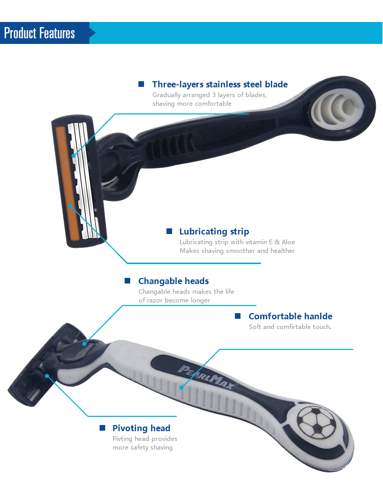 Three-blade men's razor details Picture