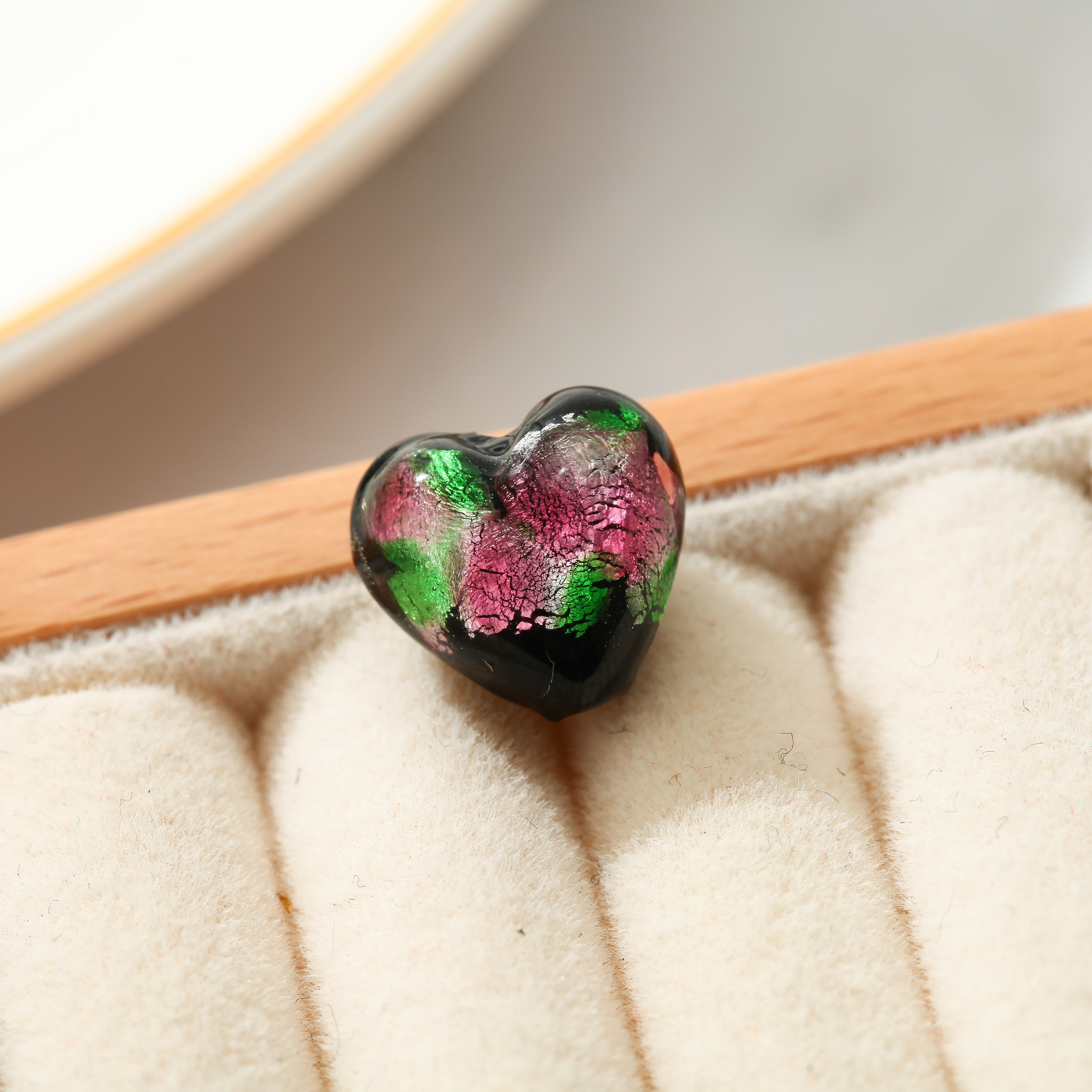 Lámina de color de corazón ojal 10/12MM corazón de melocotón estilo japonés puntos de color ojal perlas soltadas DIY accesorios detail image 7