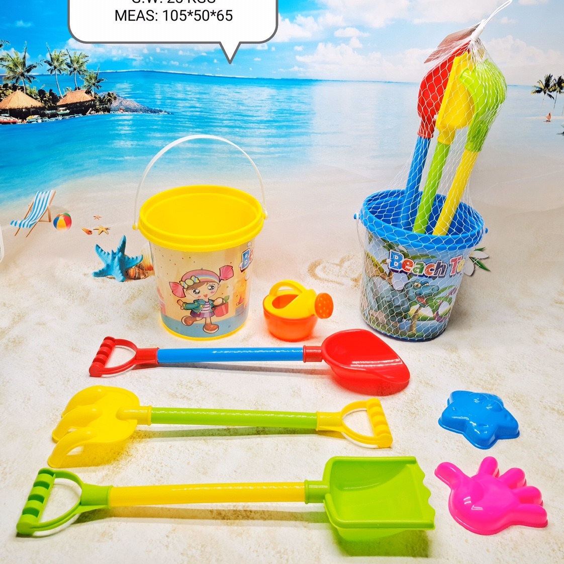 Children's Beach Toy Set Shovel and Bucket Baby Bucket digging sand tools boys large beach shovel 688-77D