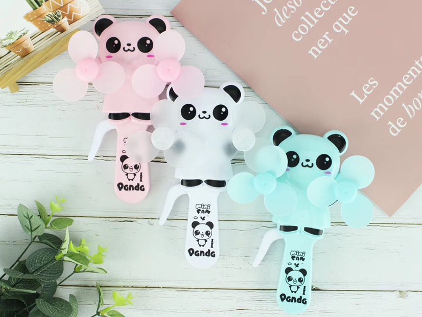 Hot-selling small-sized panda double-head hand pressure fans are selling well at street stalls Application Scenario