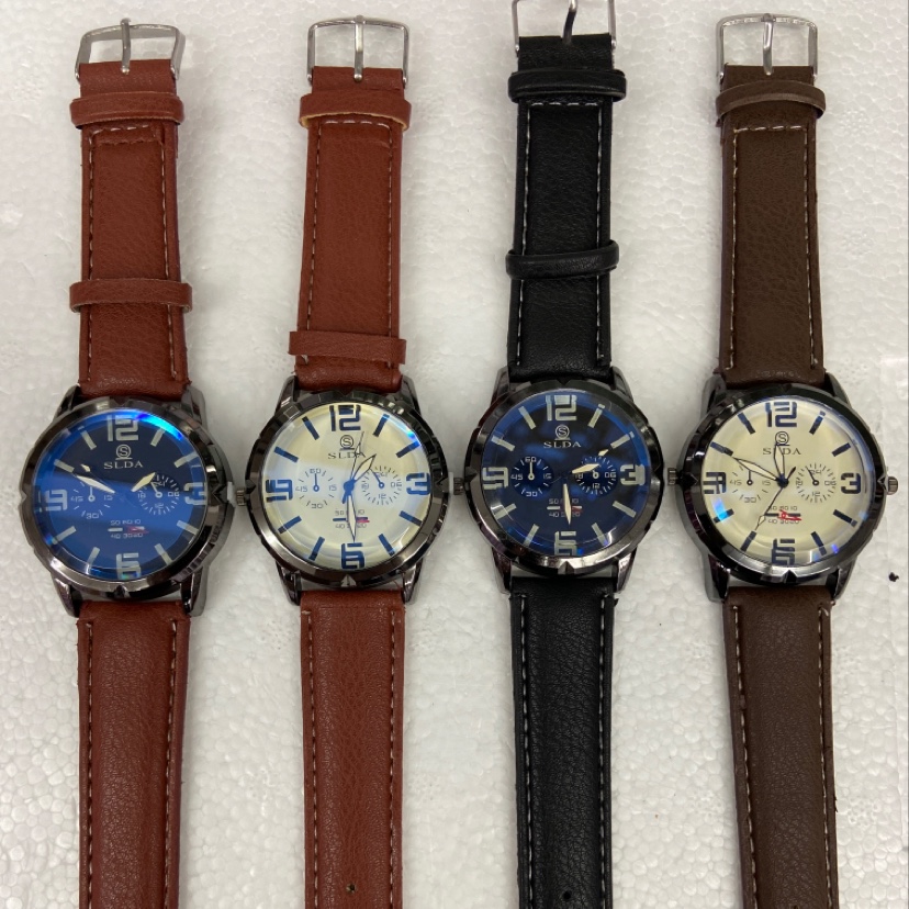 Classic and fashionable 13 men's leather strap watch details Picture