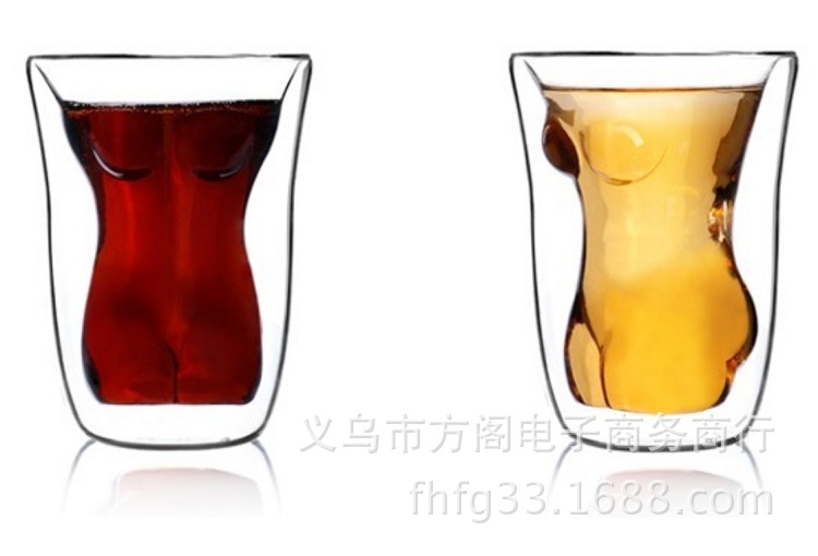 美女杯 美女双层隔热杯 裸女玻璃杯 裸女创意杯 美女杯 裸女杯详情图11