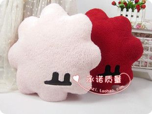 Double sided marshmallow cushion cotton head stuffed animal large cushion throw pillow