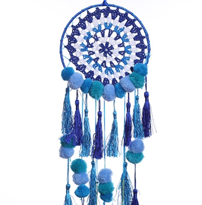 Tianbang Indian dreamcatcher Feather Wind Chime Pendant Gift Manufacturer Wholesale 15CM Hairball 7273