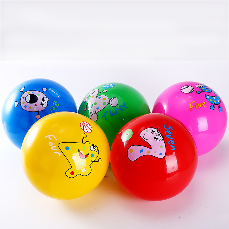60克加厚的贴标球贴卡通标 数字标各种卡通人物PVC弹力卡通图案混花球详情图10