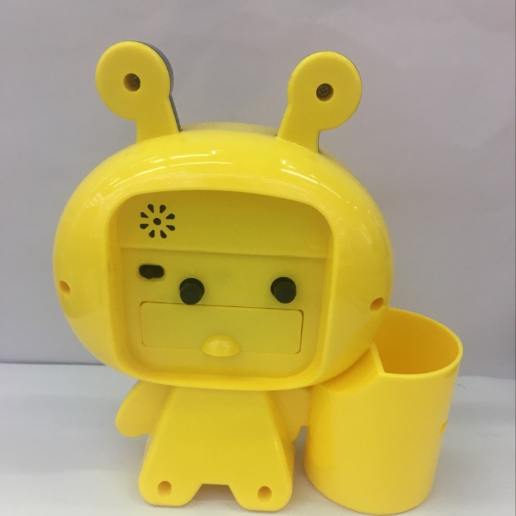 Student cartoon fashion little alarm clock, little bee with pen holder, table clock Specification image