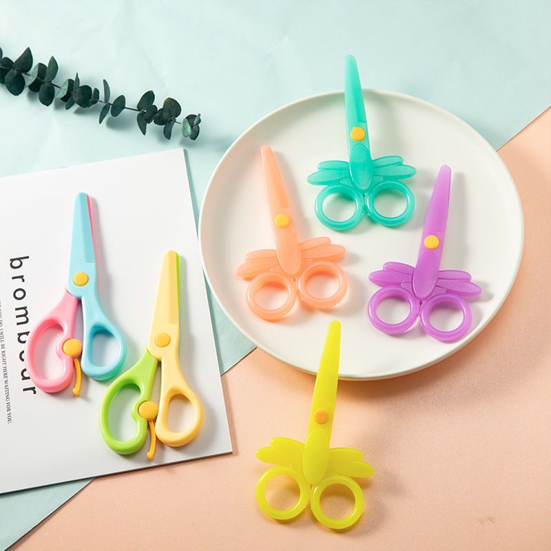 塑料剪刀  儿童剪刀 紫荆花学生剪刀  不伤手A01T学生剪刀细节图