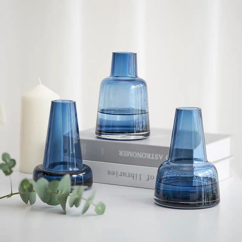 Modern, simple and fresh, small-mouthed transparent glass vases, single-stem flower counters, table flower arrangements, hydroponic flower vases, decorative ornaments, factory direct sales and wholesale details Picture