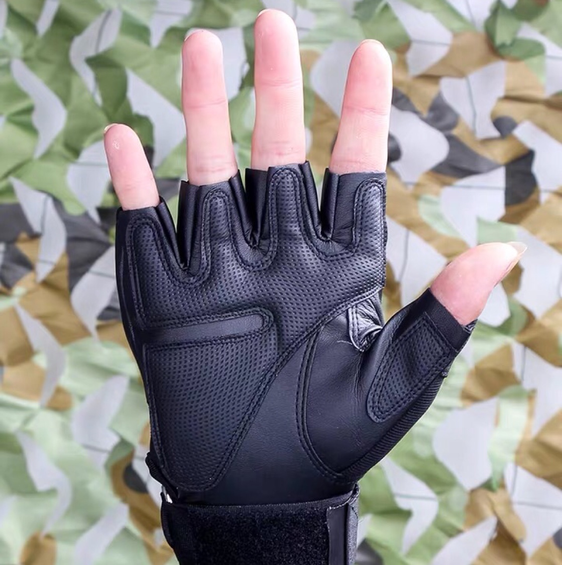 Black Hawk Tactical Gloves Men's Half-Fingered Special Forces Army Motorcycle Gloves Drop Proof Fingerless Riding Gloves Specification drawing