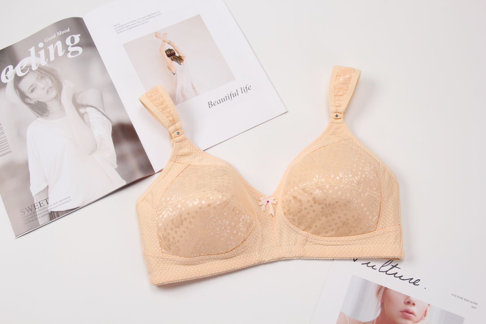 Meilefin 559# Middle-Aged And Elderly Mother Vest Bra No Trace No Underwire Comfortable Underwear Specification drawing