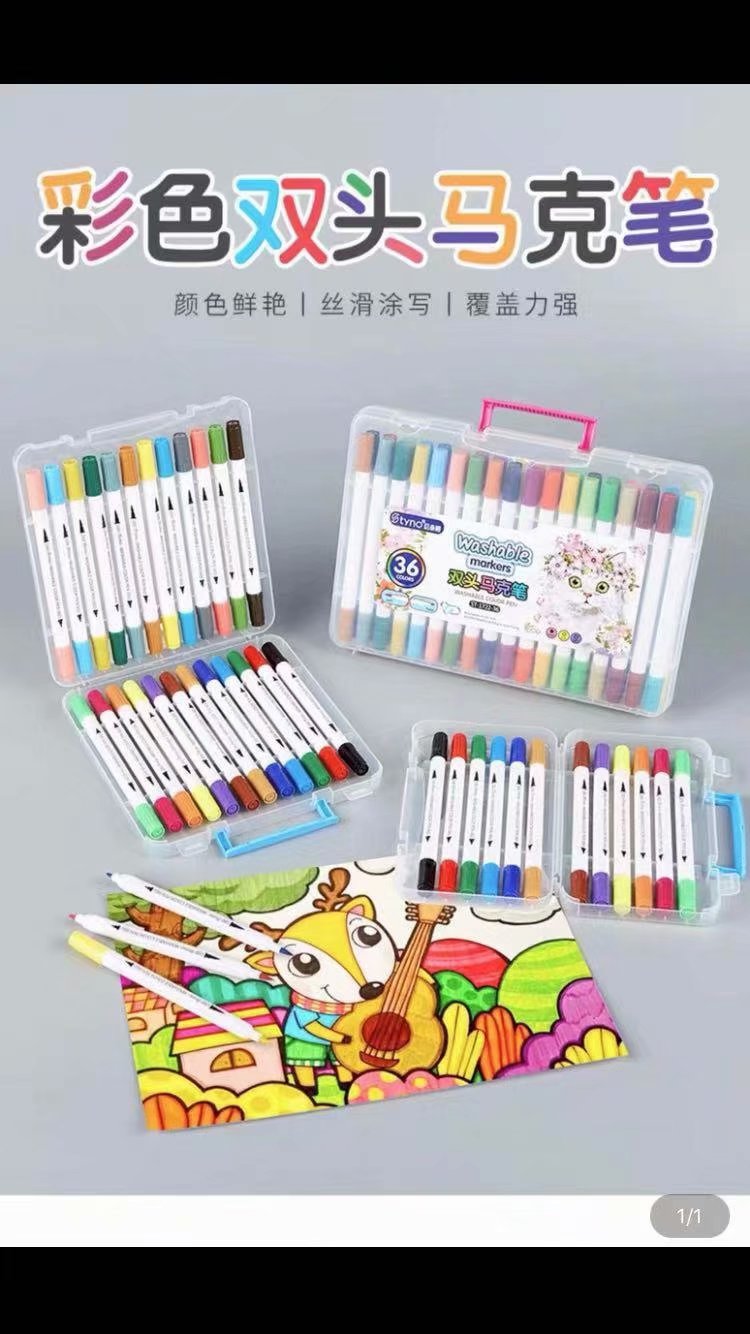 12/18/24/36 Boxes of colored double-headed markers thumbnail