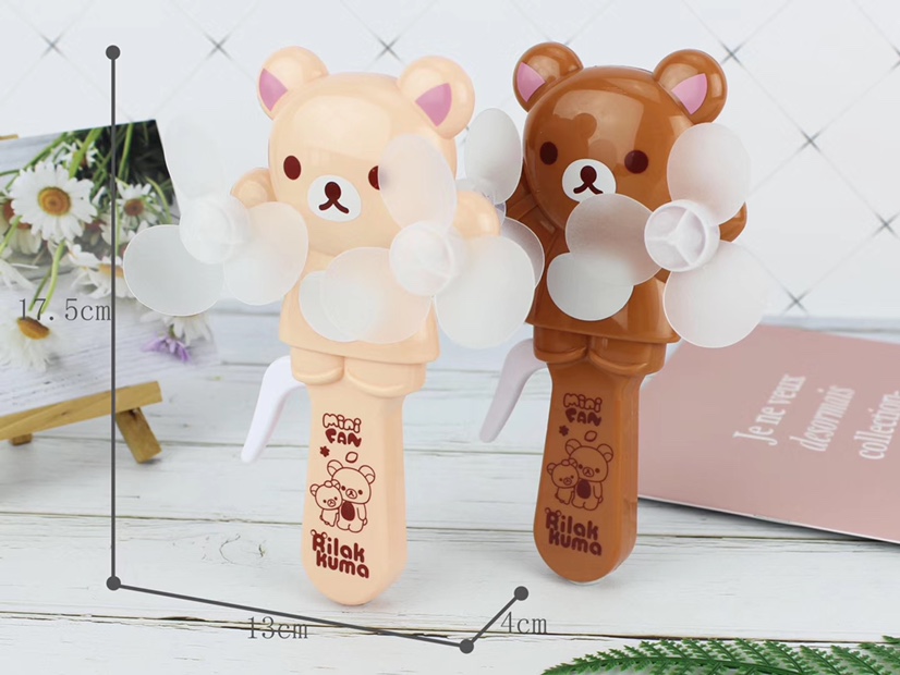 The hot-selling small-sized bear baby double-head hand-pressed fan and handheld mini fan are selling well at the street stall undefined