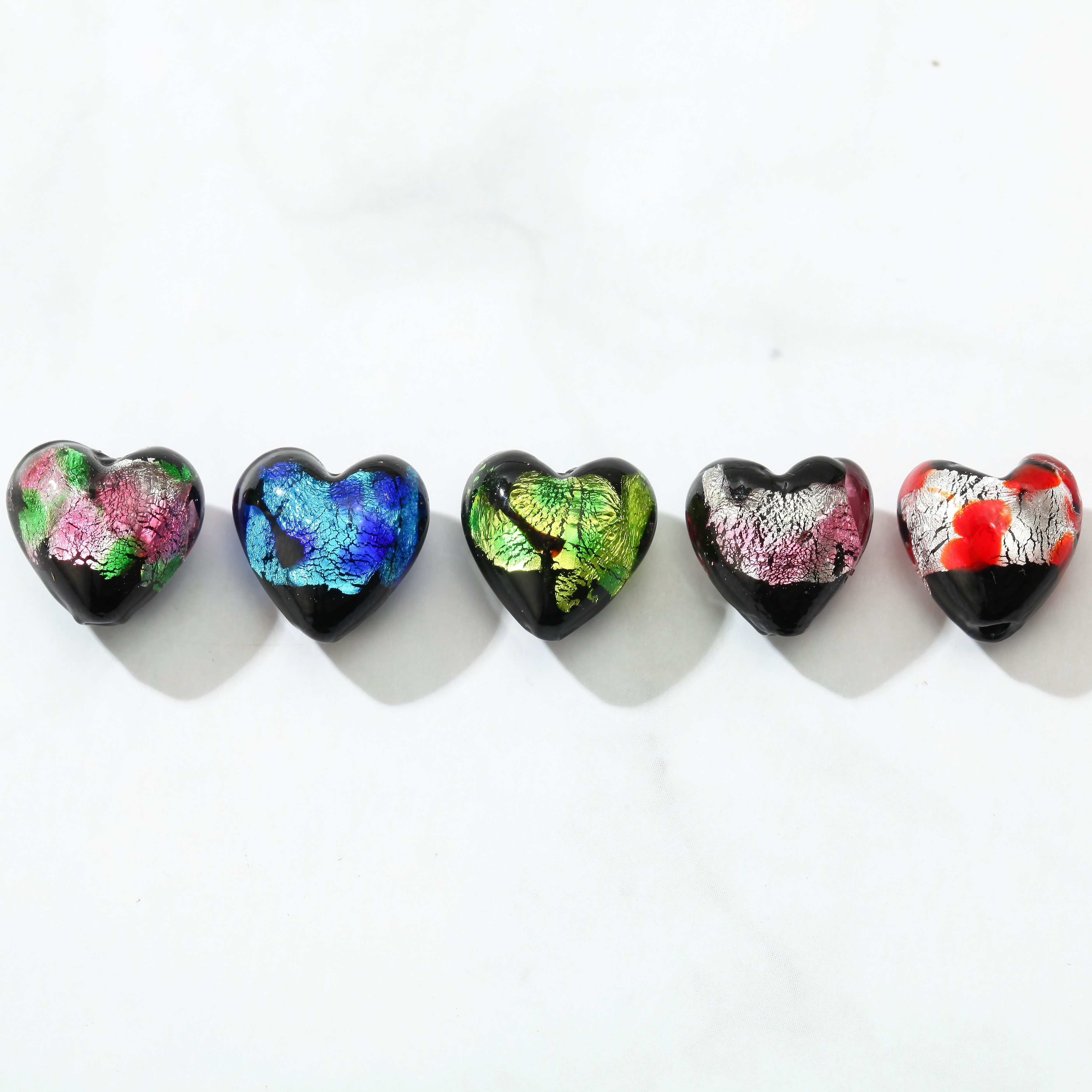 Lámina de color de corazón ojal 10/12MM corazón de melocotón estilo japonés puntos de color ojal perlas soltadas DIY accesorios detail image 6