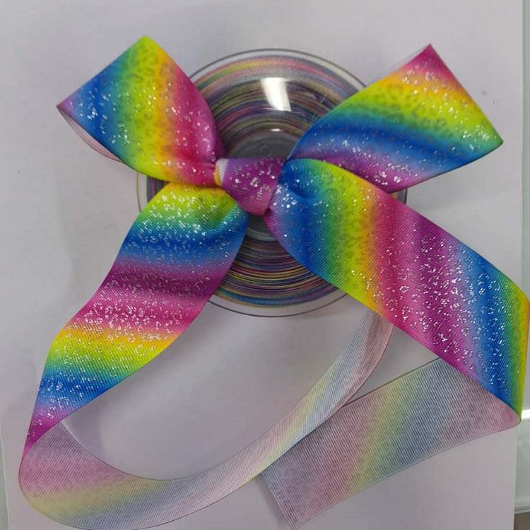 Webbing Ribbon Polyester Ribline Belt Heat Transfer Sprinkle Gold Silver Powder Manufacturers Direct Webbing Custom Spot Wholesale undefined