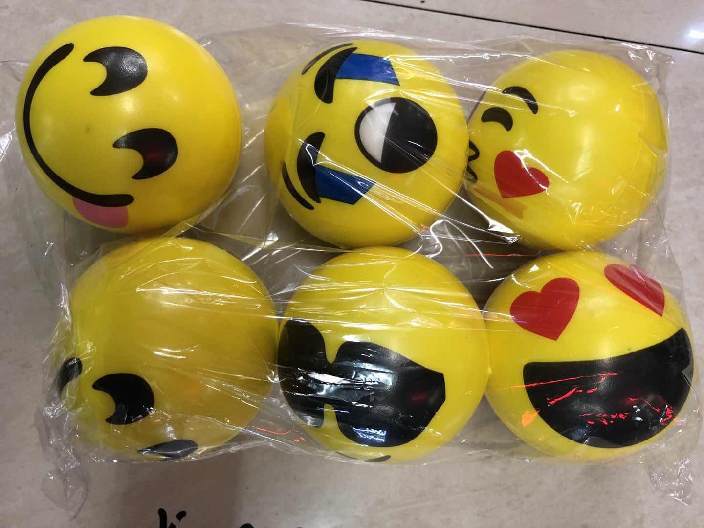 The manufacturer customized 100mmPU foaming smiley ball children decompression pressure ball PU elastic ball solid sponge ball cartoon pattern mixed watermelon football