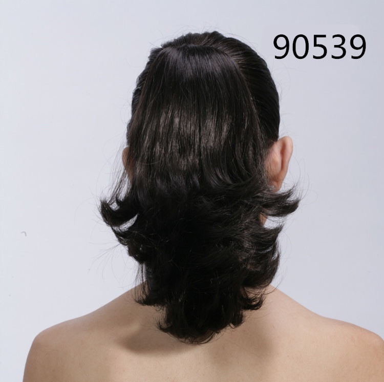 Yiyang wig, a synthetic fiber wig, has a ponytail with clips on both ends