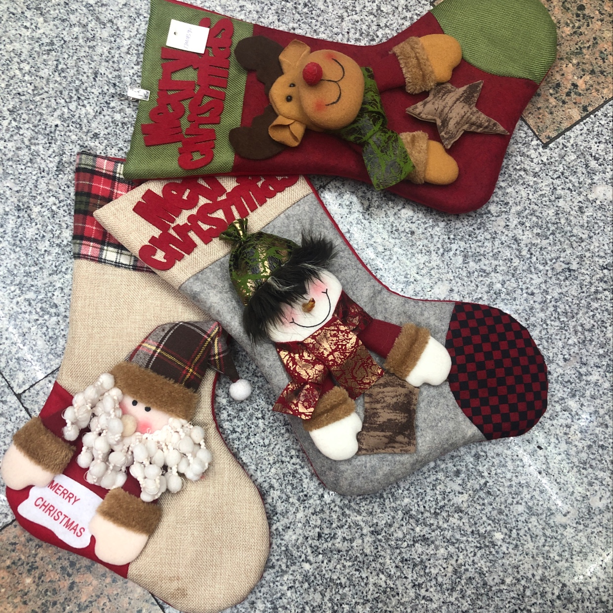 Doll socks Christmas stockings medium size felt cloth three-dimensional spinning hemp thumbnail