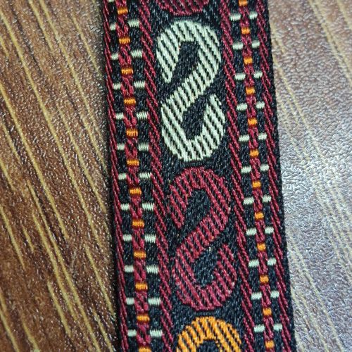 Factory direct sales: 2cm glossy silk ethnic style computer jacquard webbing Arab collar bag decorative trim details Picture
