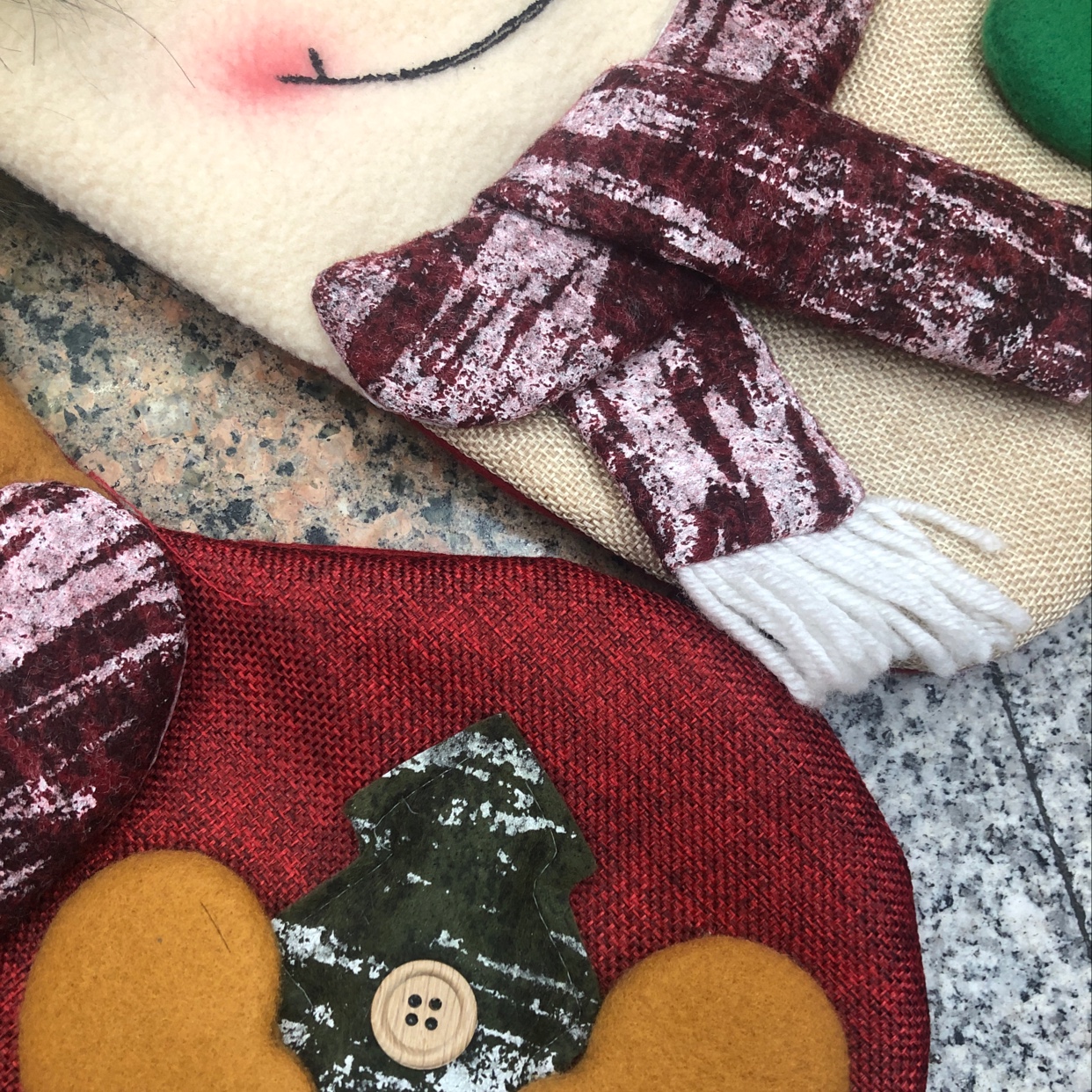 Hua's Christmas Christmas Craft Christmas Decorations - Latest plush stockings, Christmas stockings, Santa Claus, deer, Snowman Specification image